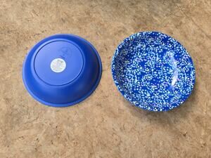4 pc Plastic Terrazzo Candid Cobalt Dinner Dessert Bowl Room Essentials New